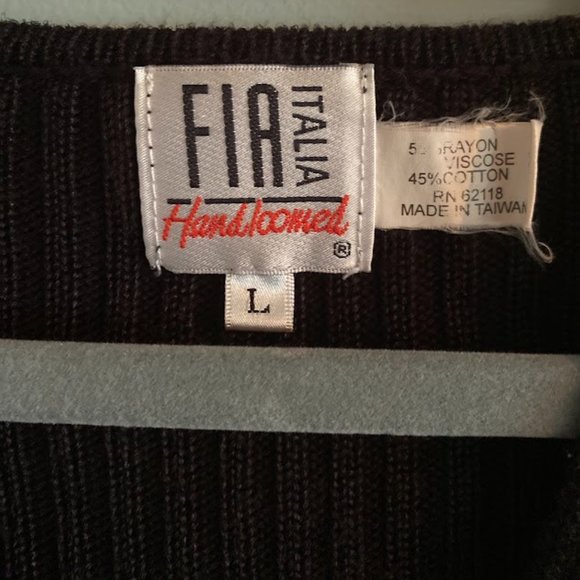 Vintage Fia Italia Handloomed Black Wrap Sweater - Picture 2 of 6